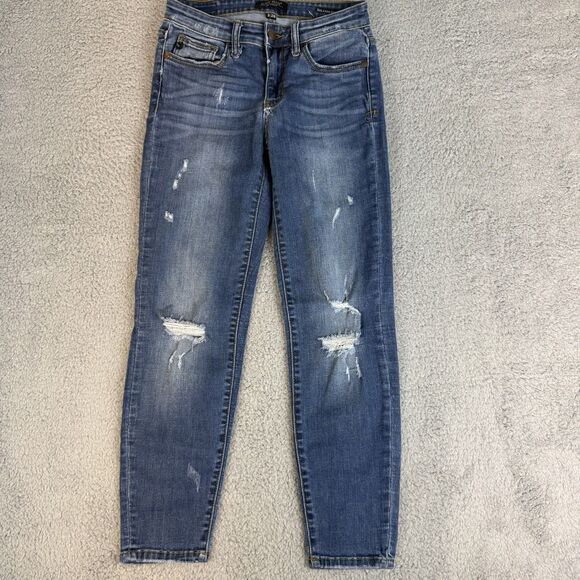 S Judy Blue Jeans Blue Womens 3/26 Denim Relaxed Fit Distressed Medium Washed - Picture 1 of 11